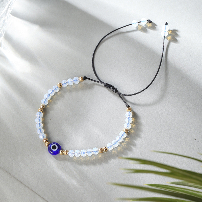 Venta al por mayor Pulsera de aleación de cuentas de cristal de ojo de diablo